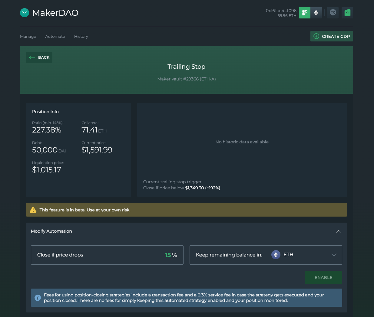 The holy grail of automated trading - Trailing stop now available for MakerDAO and Liquity