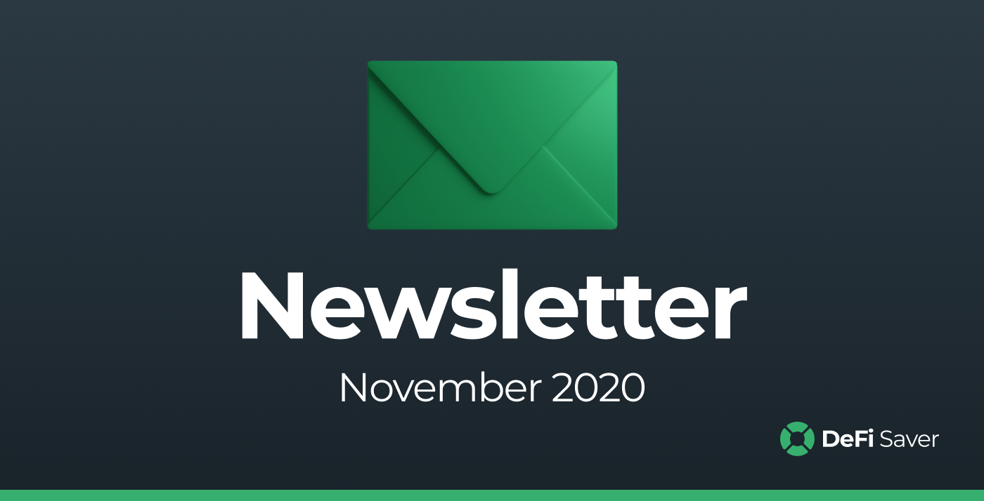 DeFi Saver Newsletter: November 2020