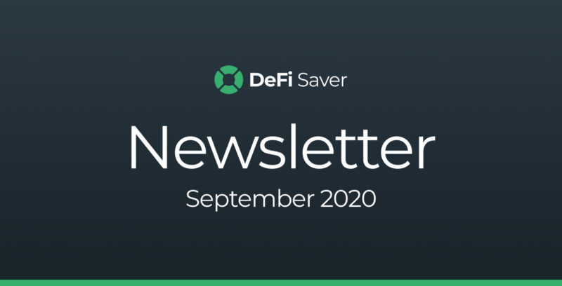DeFi Saver Newsletter: September 2020