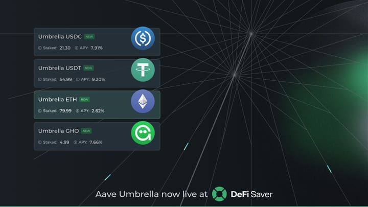 Aave Umbrella now live at DeFi Saver