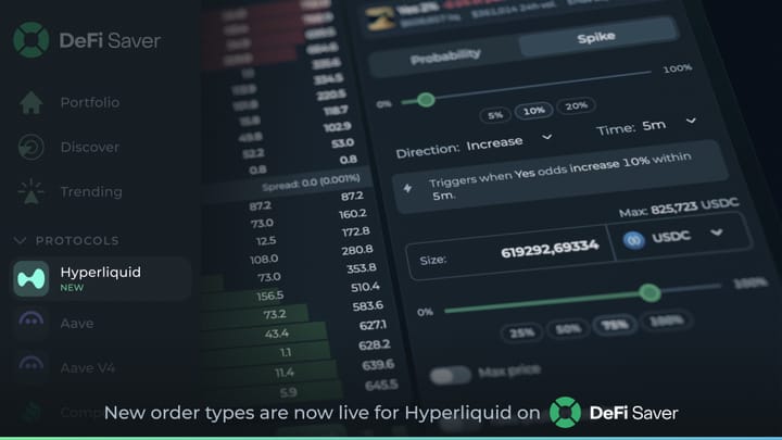 We brought Polymarket signals to Hyperliquid via DeFi Saver